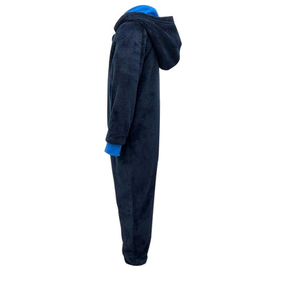 Blue - Side - Playstation Childrens-Kids Fleece Long-Sleeved Sleepsuit