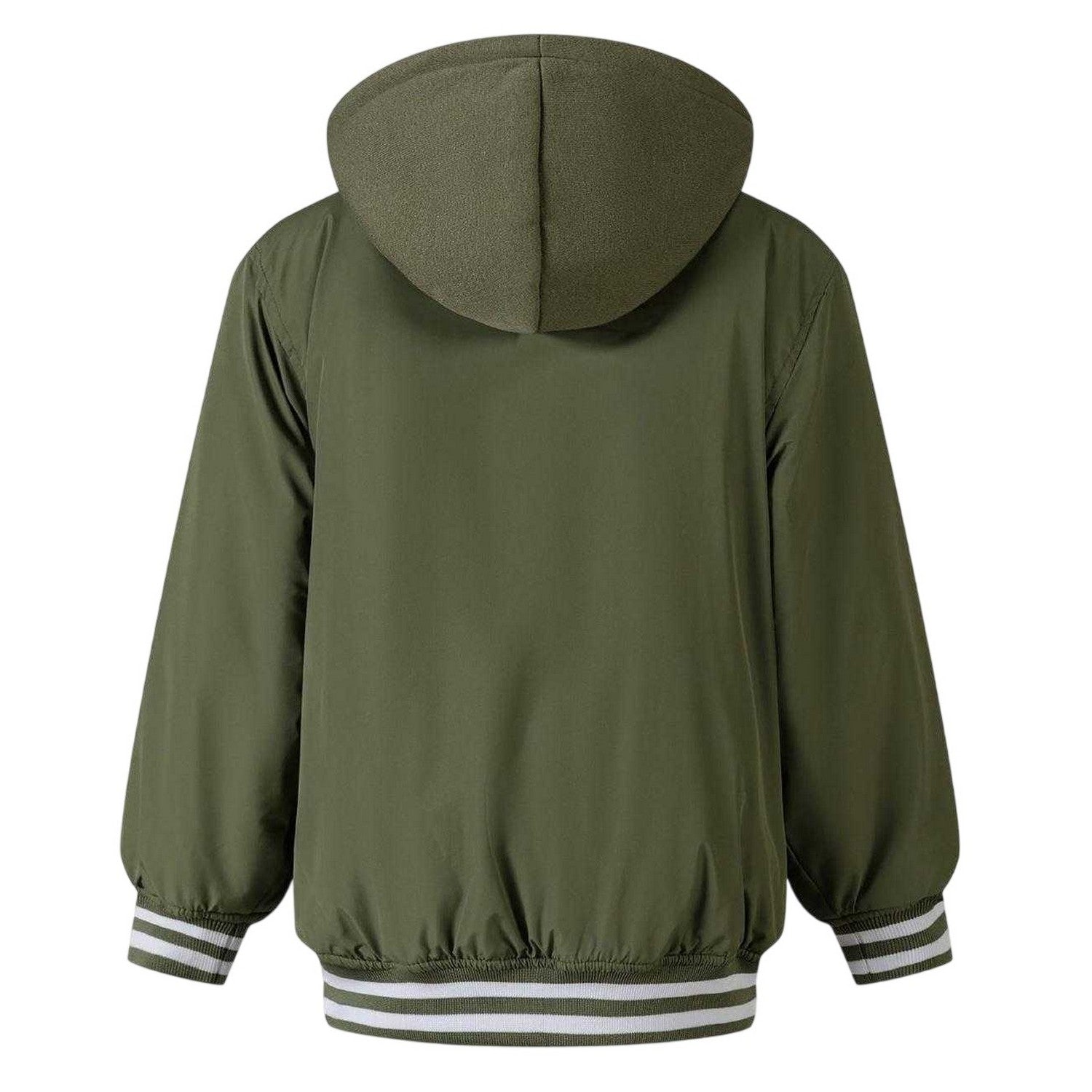 Khaki - Back - Minoti Boys Embroidered Baseball Varsity Jacket