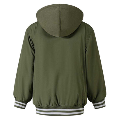 Khaki - Back - Minoti Boys Embroidered Baseball Varsity Jacket