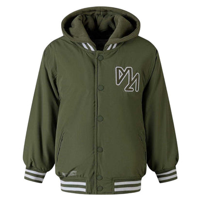 Khaki - Front - Minoti Boys Embroidered Baseball Varsity Jacket