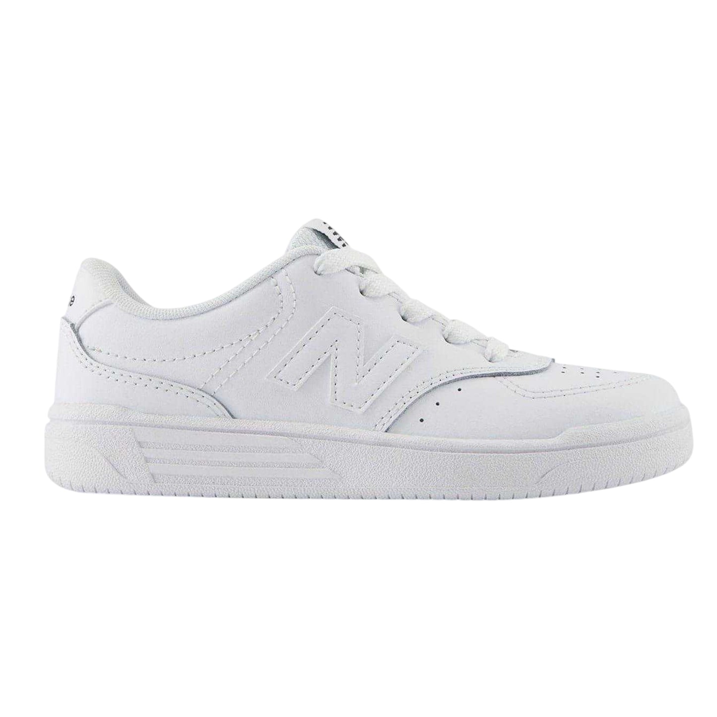 White - Front - New Balance Childrens-Kids 480 Leather Flat Trainers