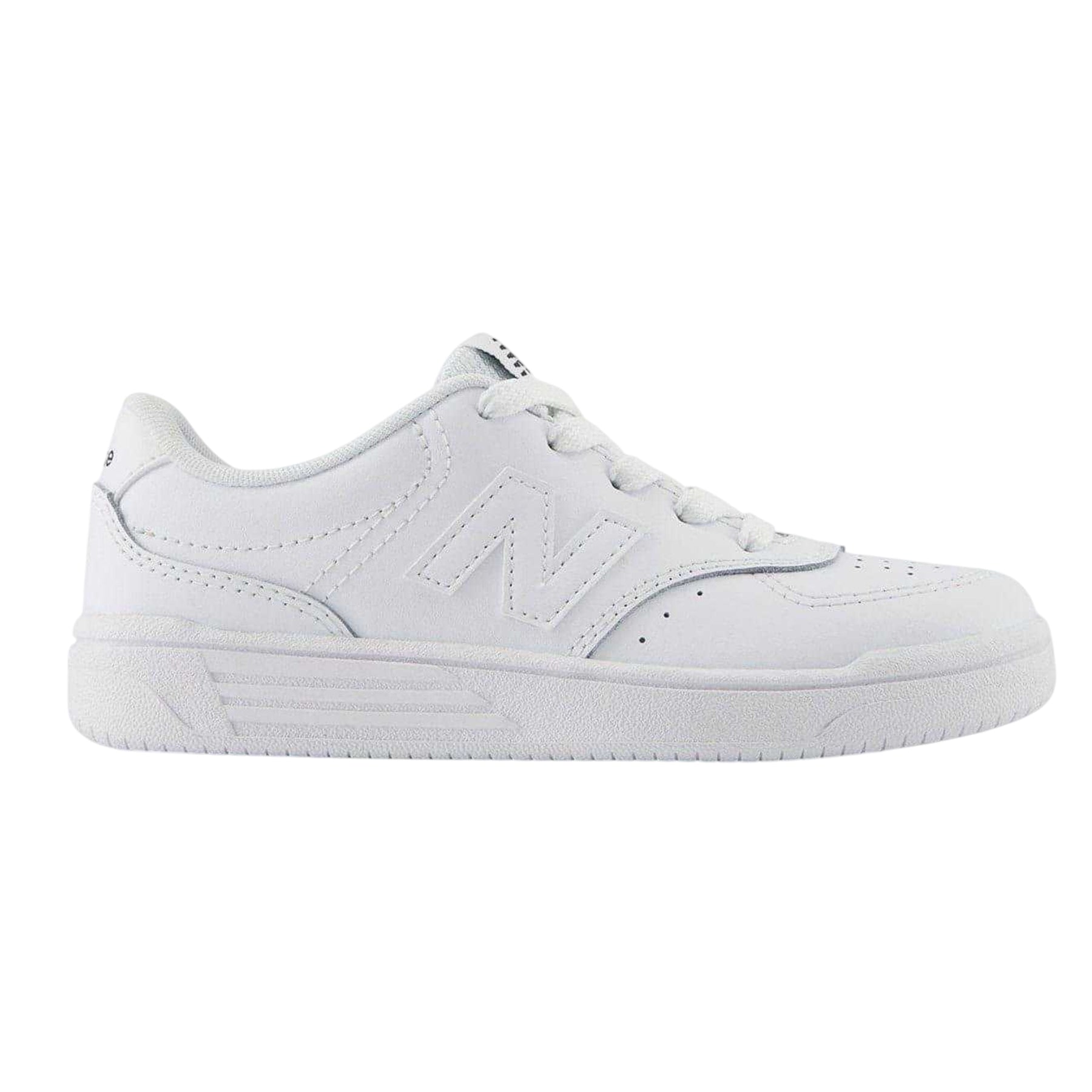 White - Front - New Balance Childrens-Kids 480 Leather Flat Trainers