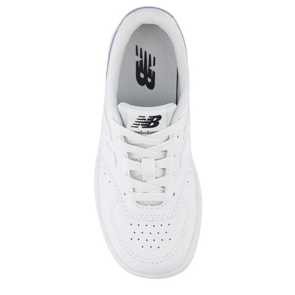 White - Side - New Balance Childrens-Kids 480 Leather Flat Trainers