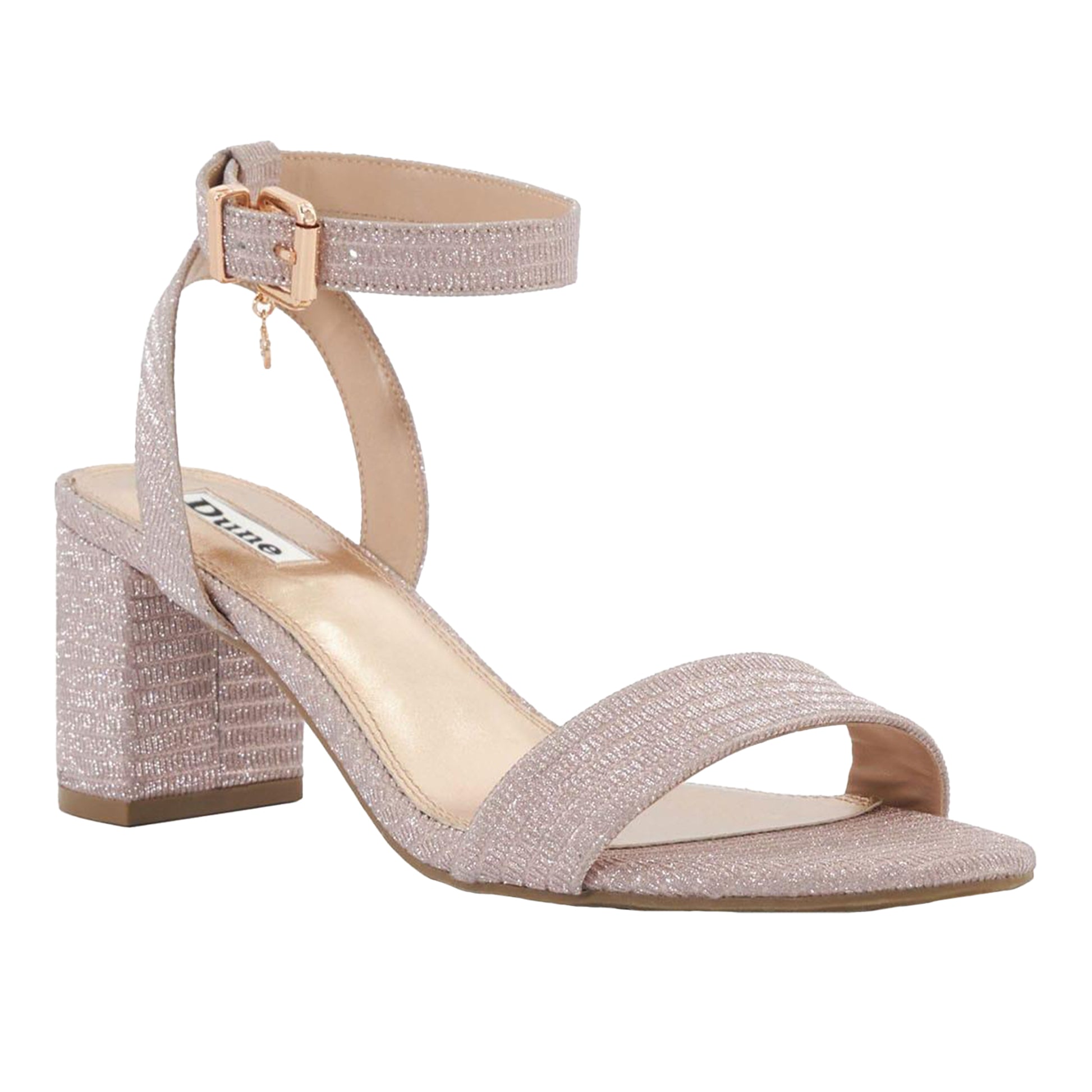 Rose Gold - Front - Dune London Womens-Ladies Meye Two Part Block Heel Sandals