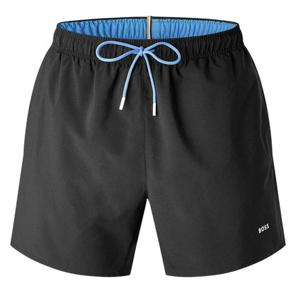Black - Front - Boss Mens Tio Logo Swimming Shorts