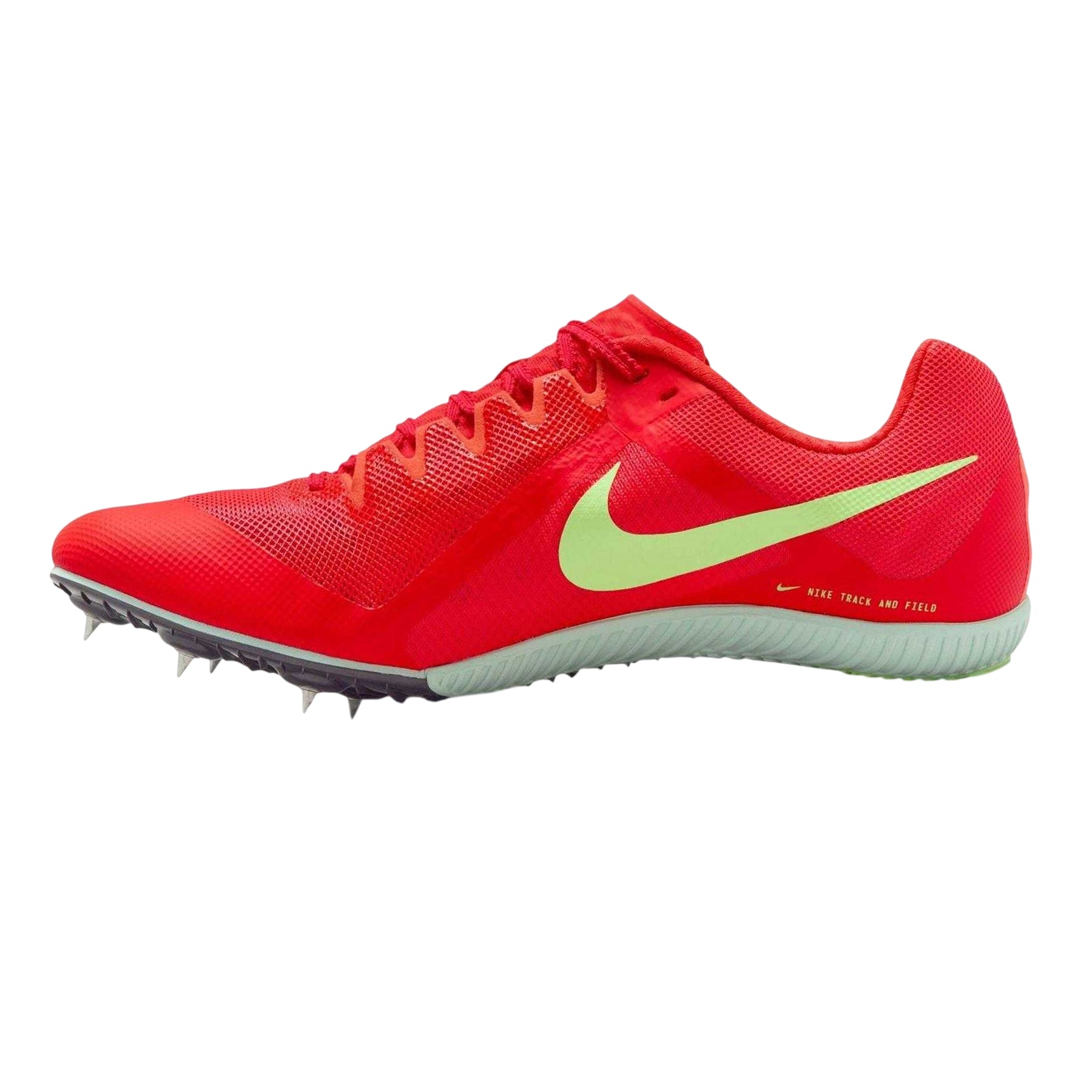 Red - Side - Nike Mens Zoom Rival Multi Running Athletic Shoe Spikes
