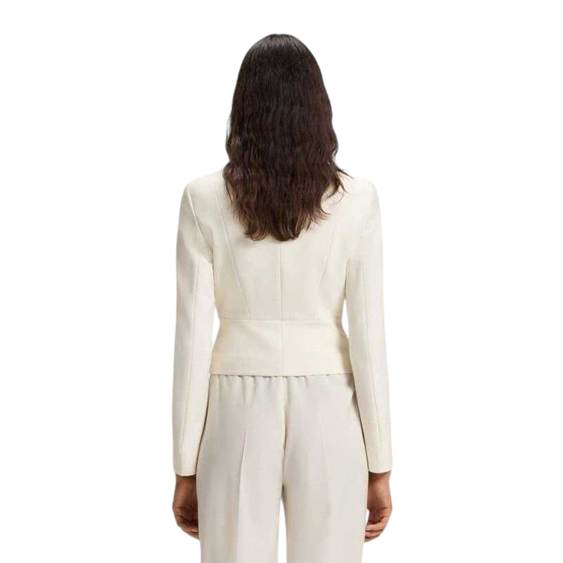 White Faded White - Back - Boss Womens-Ladies Plain Slim Blazer