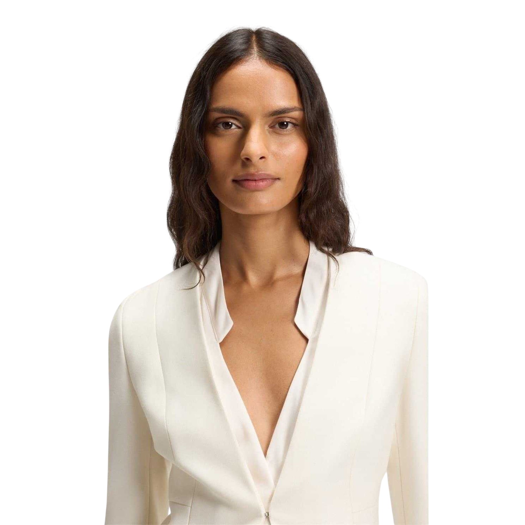 White Faded White - Side - Boss Womens-Ladies Plain Slim Blazer