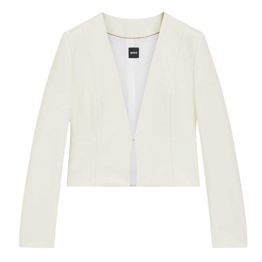 White Faded White - Front - Boss Womens-Ladies Plain Slim Blazer