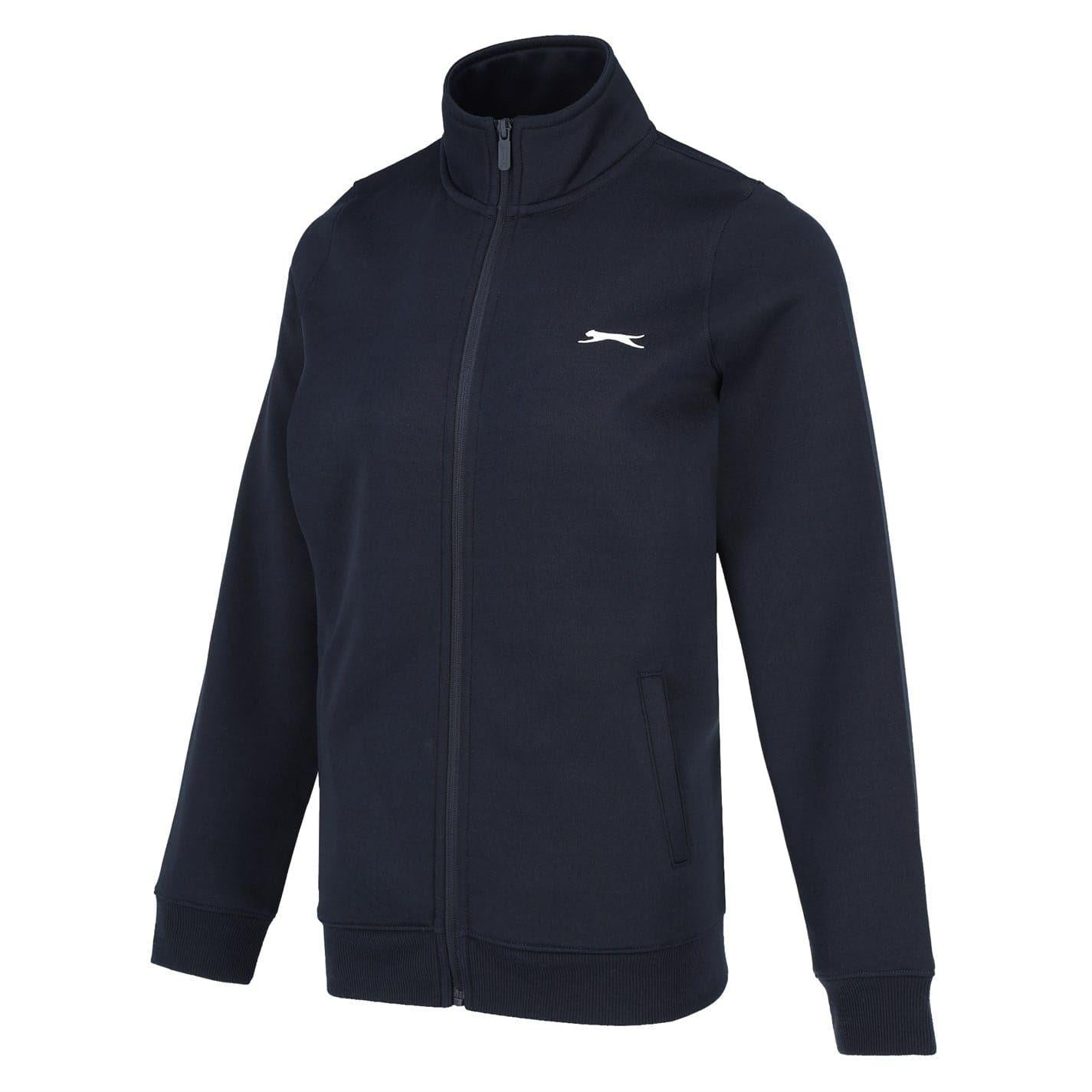 Navy - Side - Slazenger Womens-Ladies Logo Full Zip Jacket
