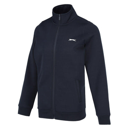 Navy - Side - Slazenger Womens-Ladies Logo Full Zip Jacket