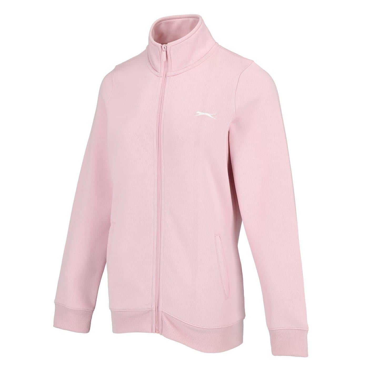 Baby Pink - Side - Slazenger Womens-Ladies Logo Full Zip Jacket