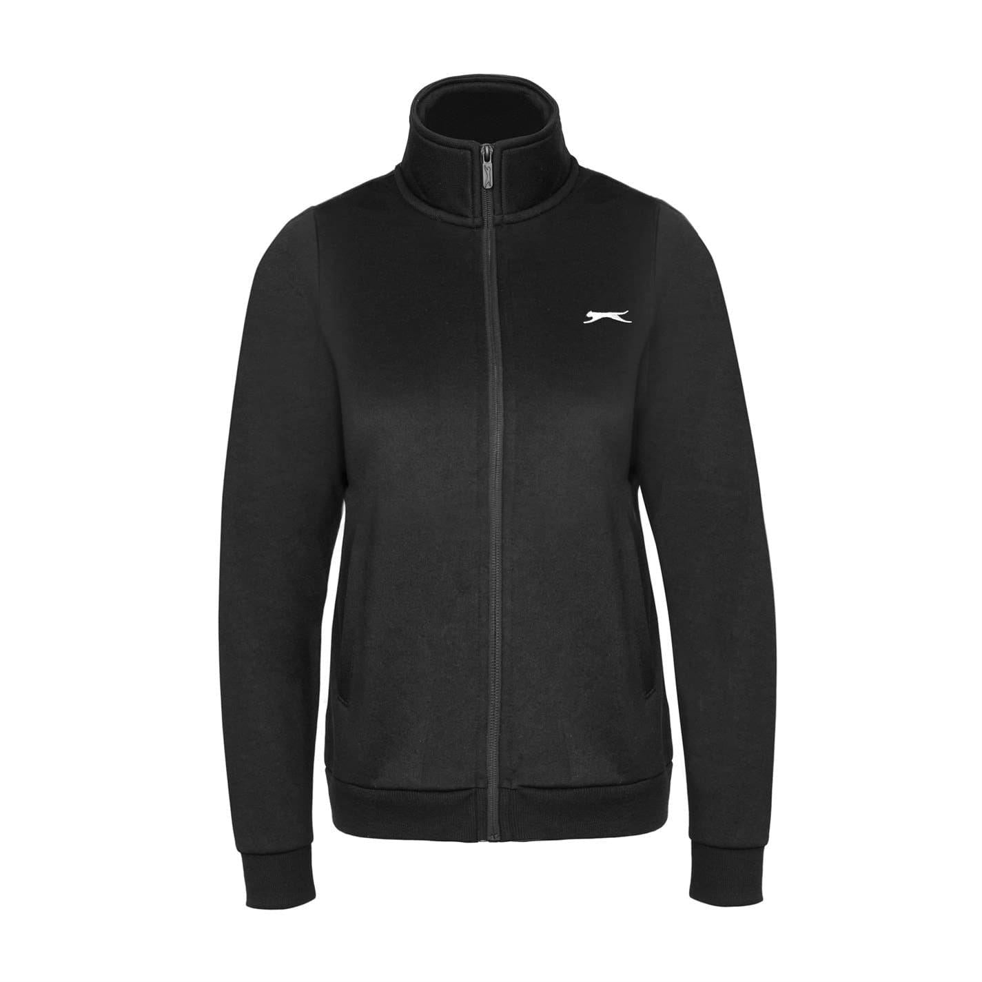 Black - Front - Slazenger Womens-Ladies Logo Full Zip Jacket