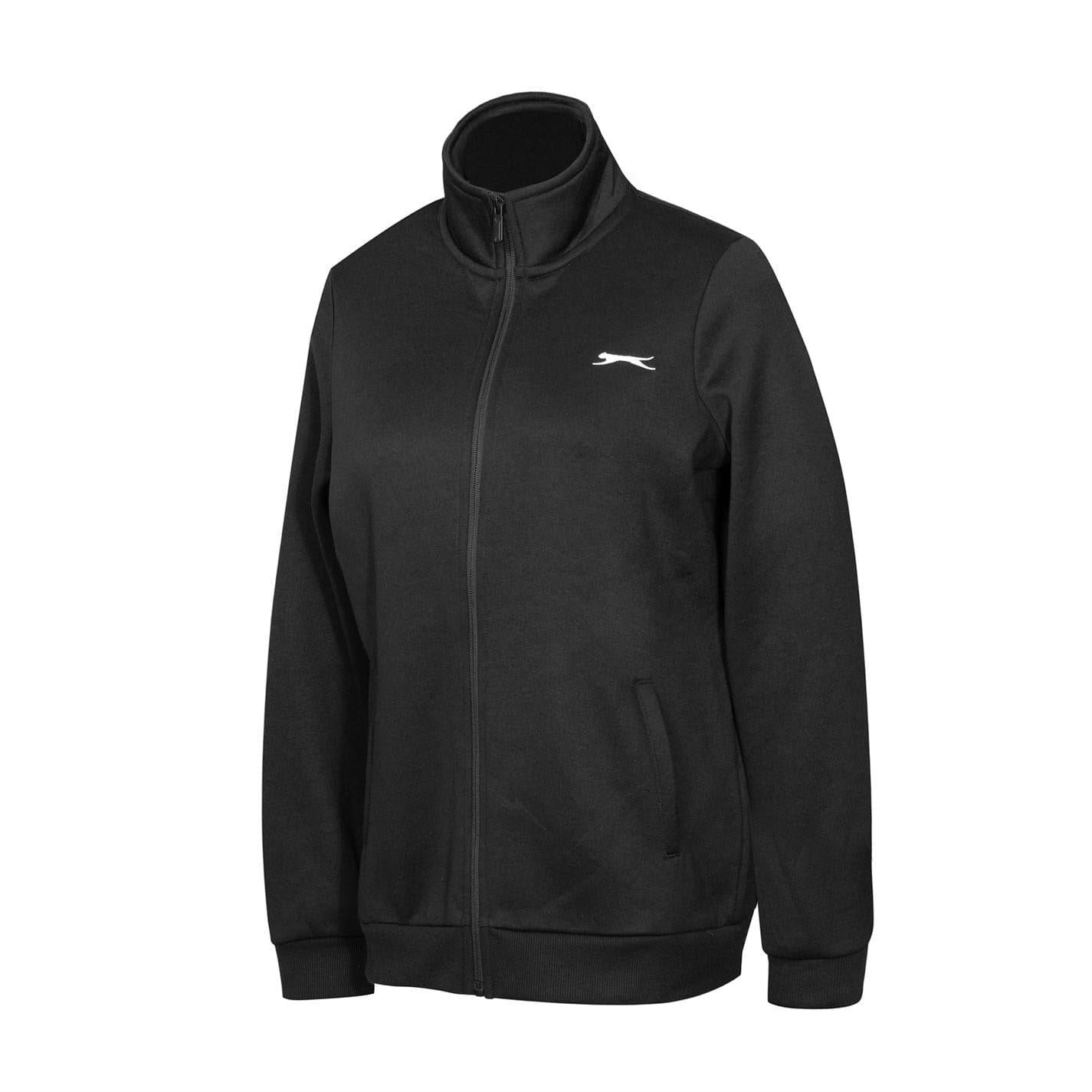 Black - Side - Slazenger Womens-Ladies Logo Full Zip Jacket