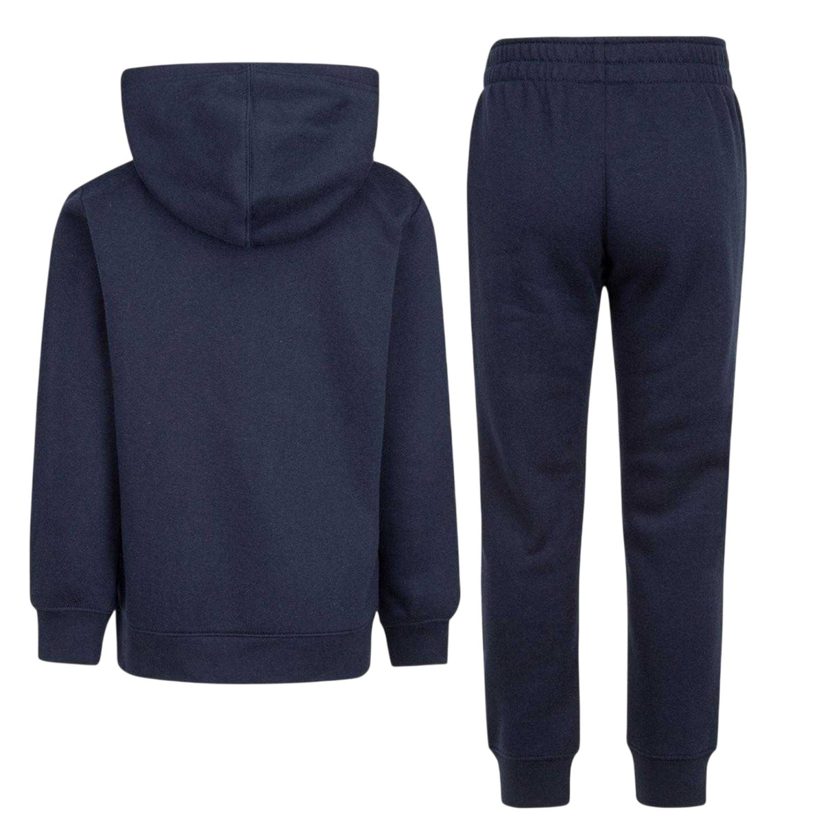 Navy - Back - Nike Boys Logo Fleece Long-Sleeved Tracksuit Set