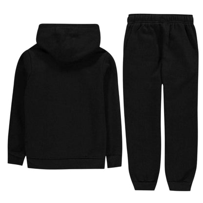 Black - Back - Nike Boys Logo Fleece Long-Sleeved Tracksuit Set