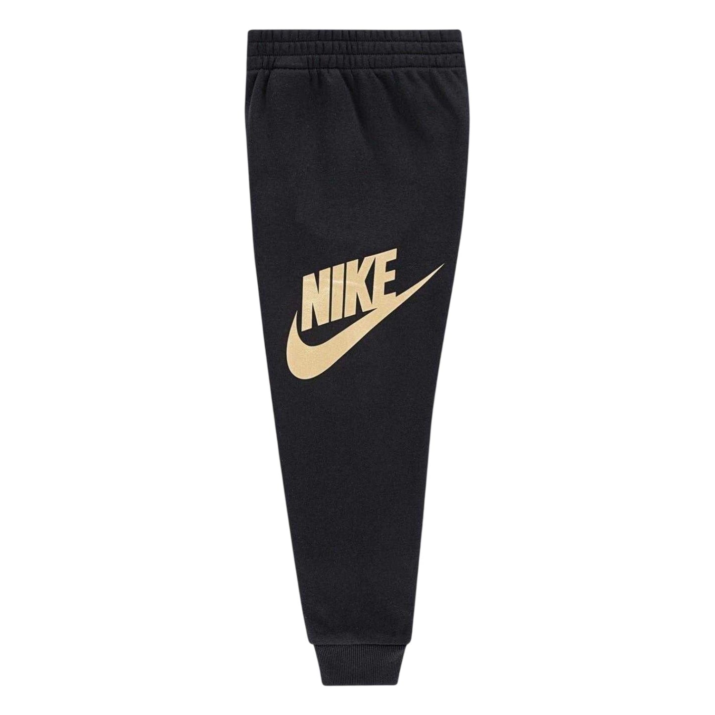 Black-Gold - Side - Nike Boys Logo Fleece Long-Sleeved Tracksuit Set