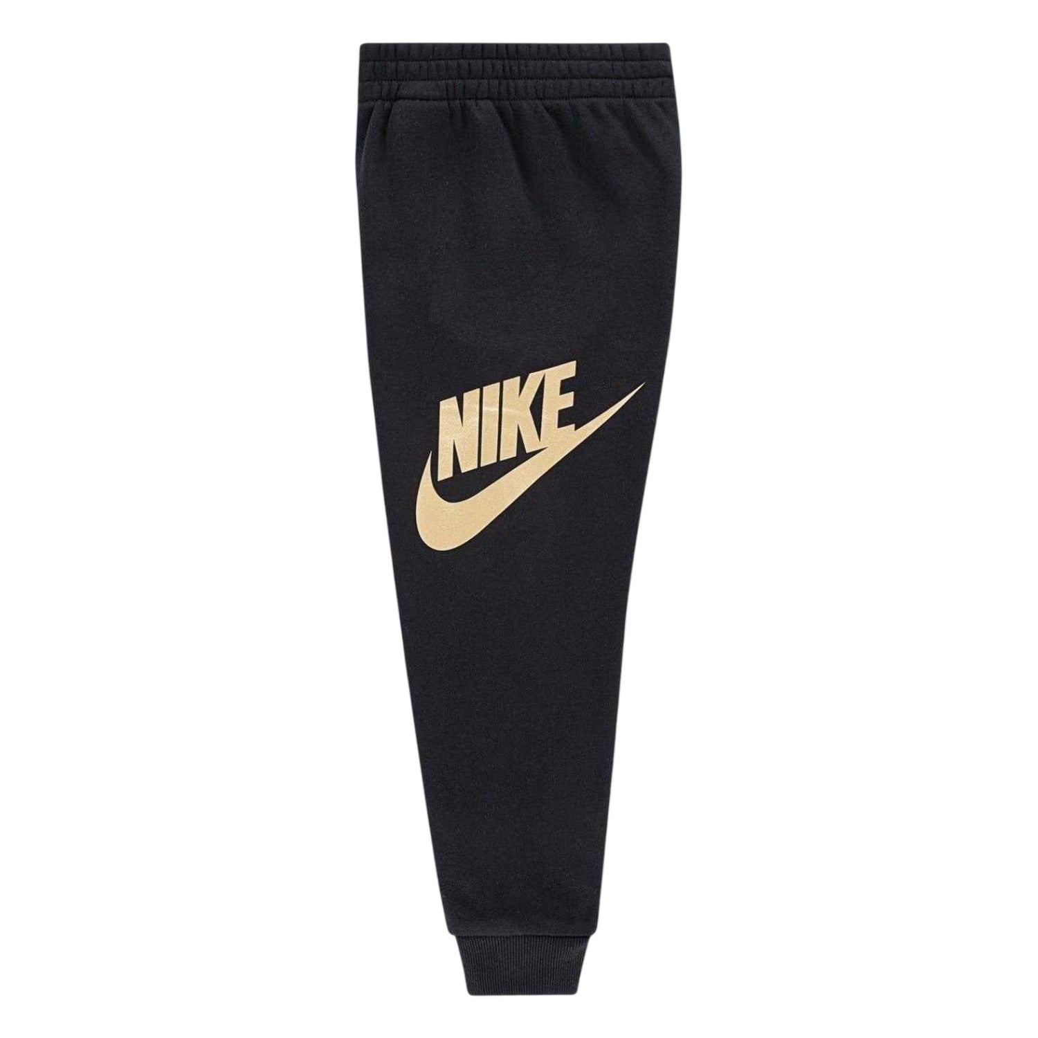 Black-Gold - Side - Nike Boys Logo Fleece Long-Sleeved Tracksuit Set
