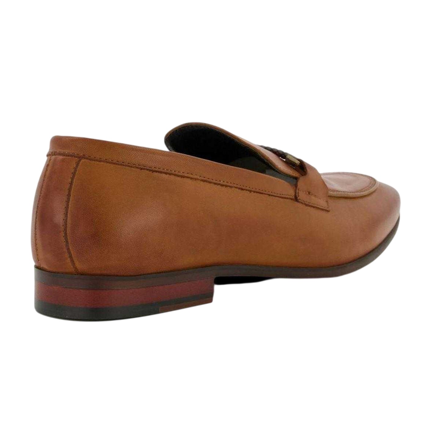 Tan - Back - Dune London Mens Sheldon Leather Loafers