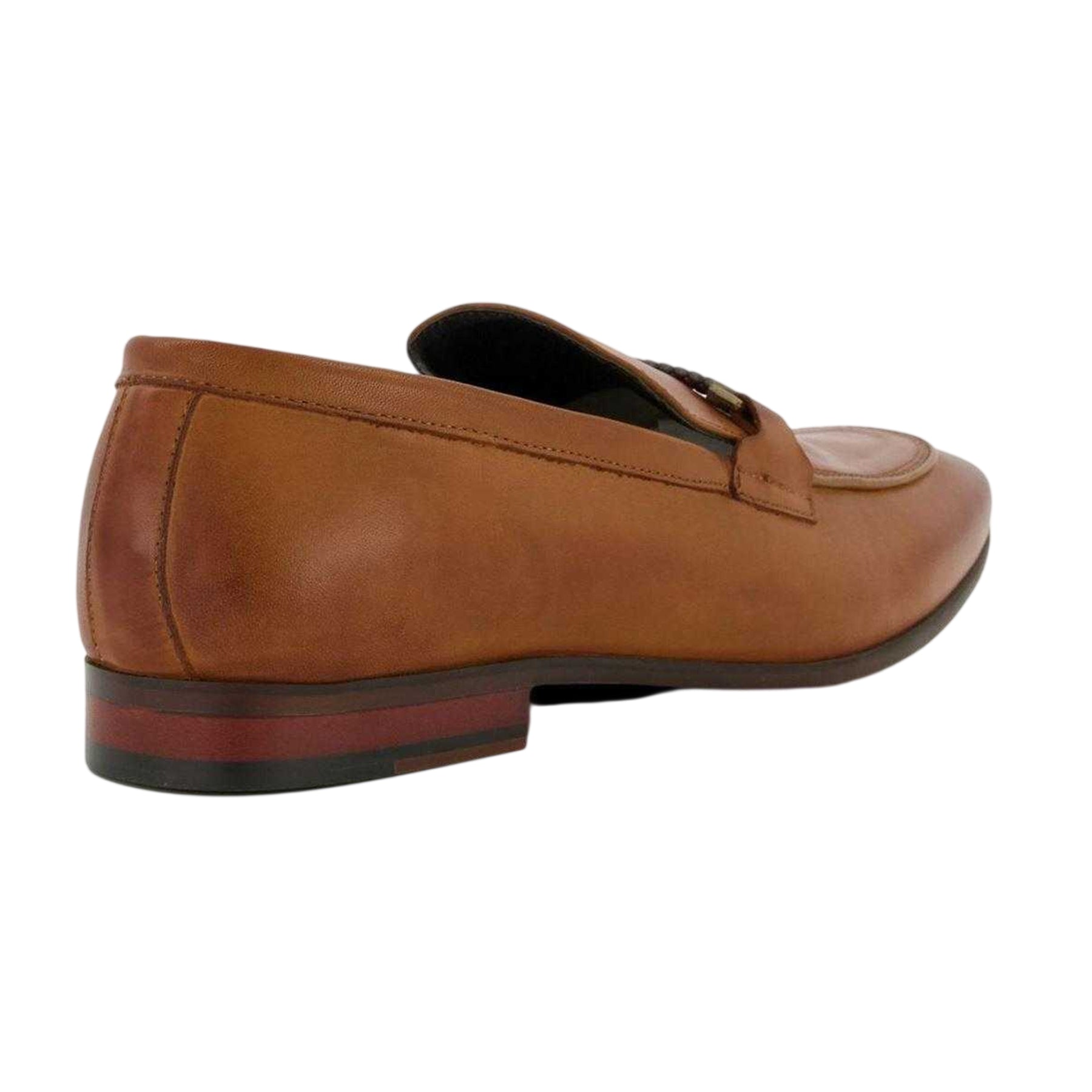 Tan - Back - Dune London Mens Sheldon Leather Loafers