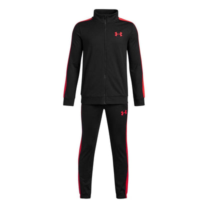 Black-Red - Front - Under Armour Boys Rival Loose Tracksuit Set