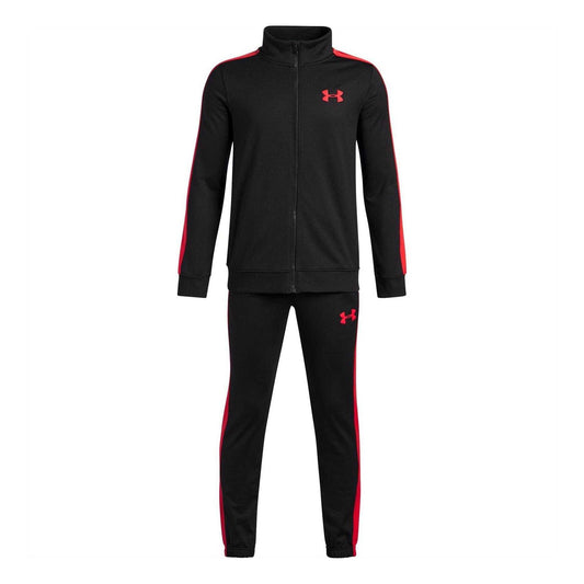Black-Red - Front - Under Armour Boys Rival Loose Tracksuit Set