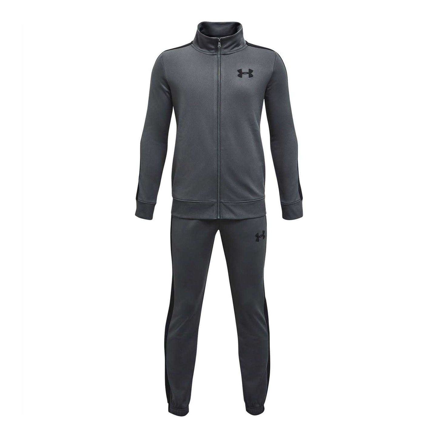 Frost Gray - Front - Under Armour Boys Rival Loose Tracksuit Set