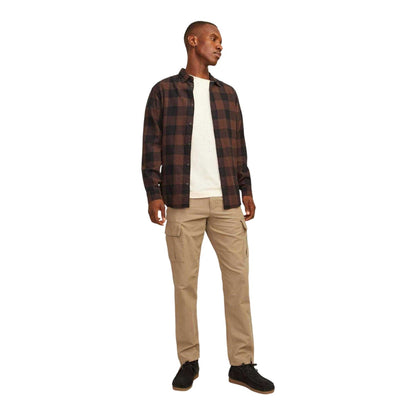 Beige - Side - Jack And Jones Mens Kane Barkley Cargo Trousers