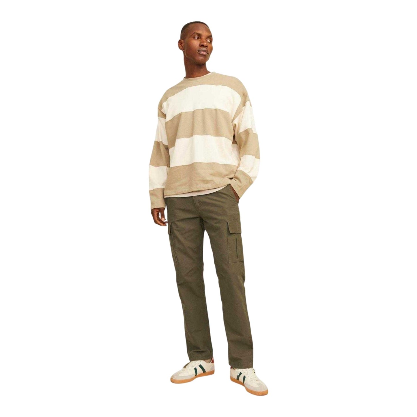 Olive Night - Side - Jack And Jones Mens Kane Barkley Cargo Trousers