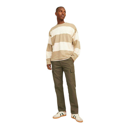 Olive Night - Side - Jack And Jones Mens Kane Barkley Cargo Trousers
