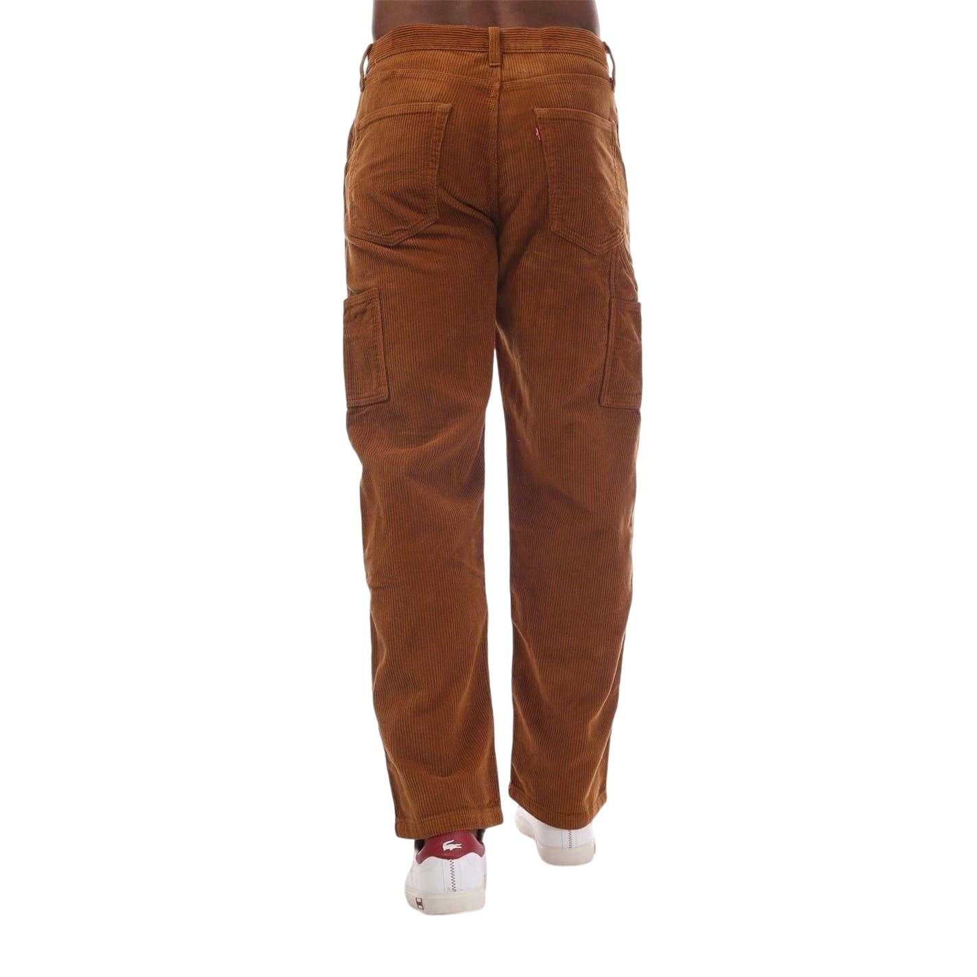 Brown - Back - Levis Mens 568 Wide Leg Loose Cargo Trousers