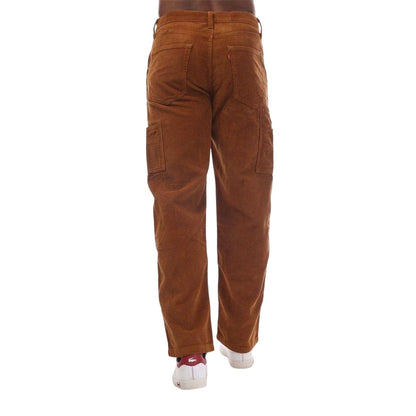 Brown - Back - Levis Mens 568 Wide Leg Loose Cargo Trousers