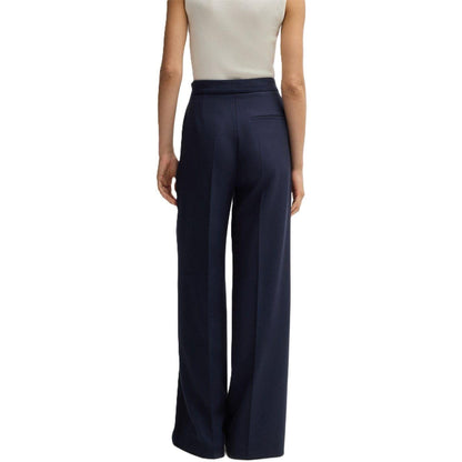Dark Blue - Back - Boss Womens-Ladies Tupita Straight Leg Trousers
