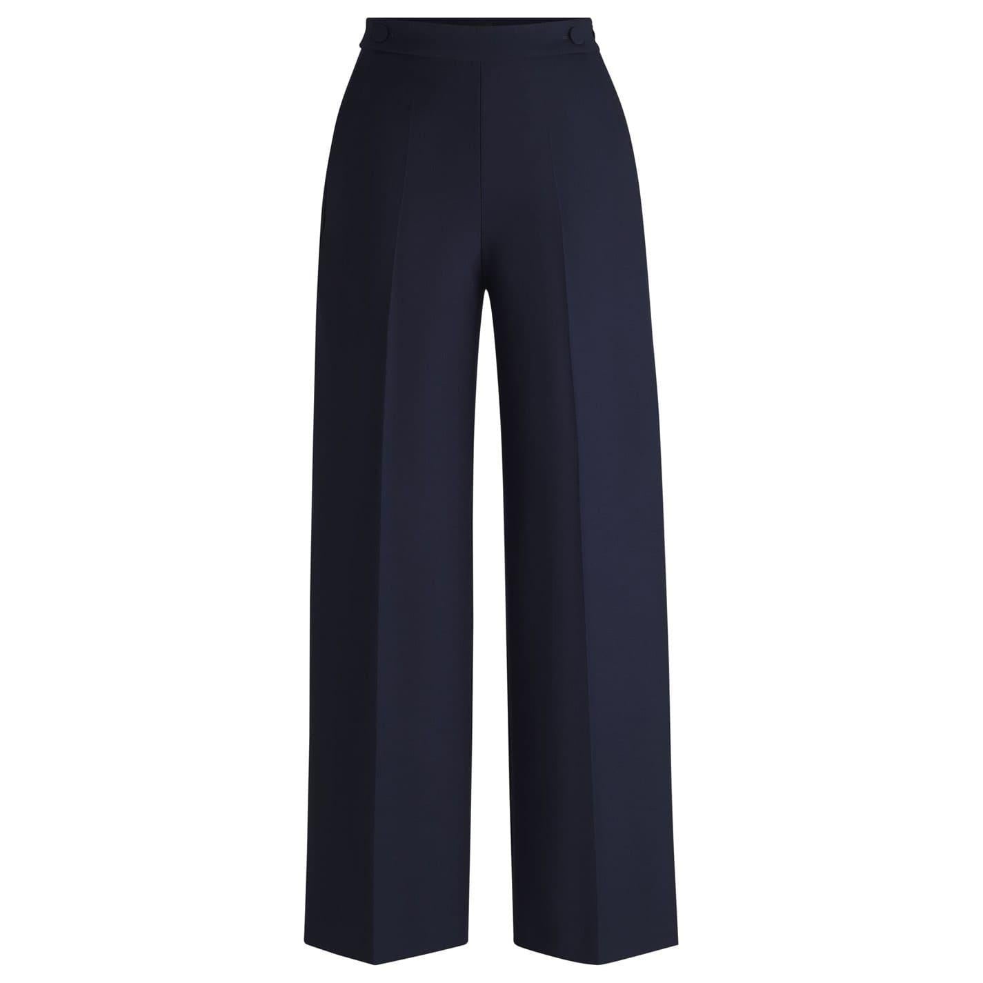 Dark Blue - Front - Boss Womens-Ladies Tupita Straight Leg Trousers