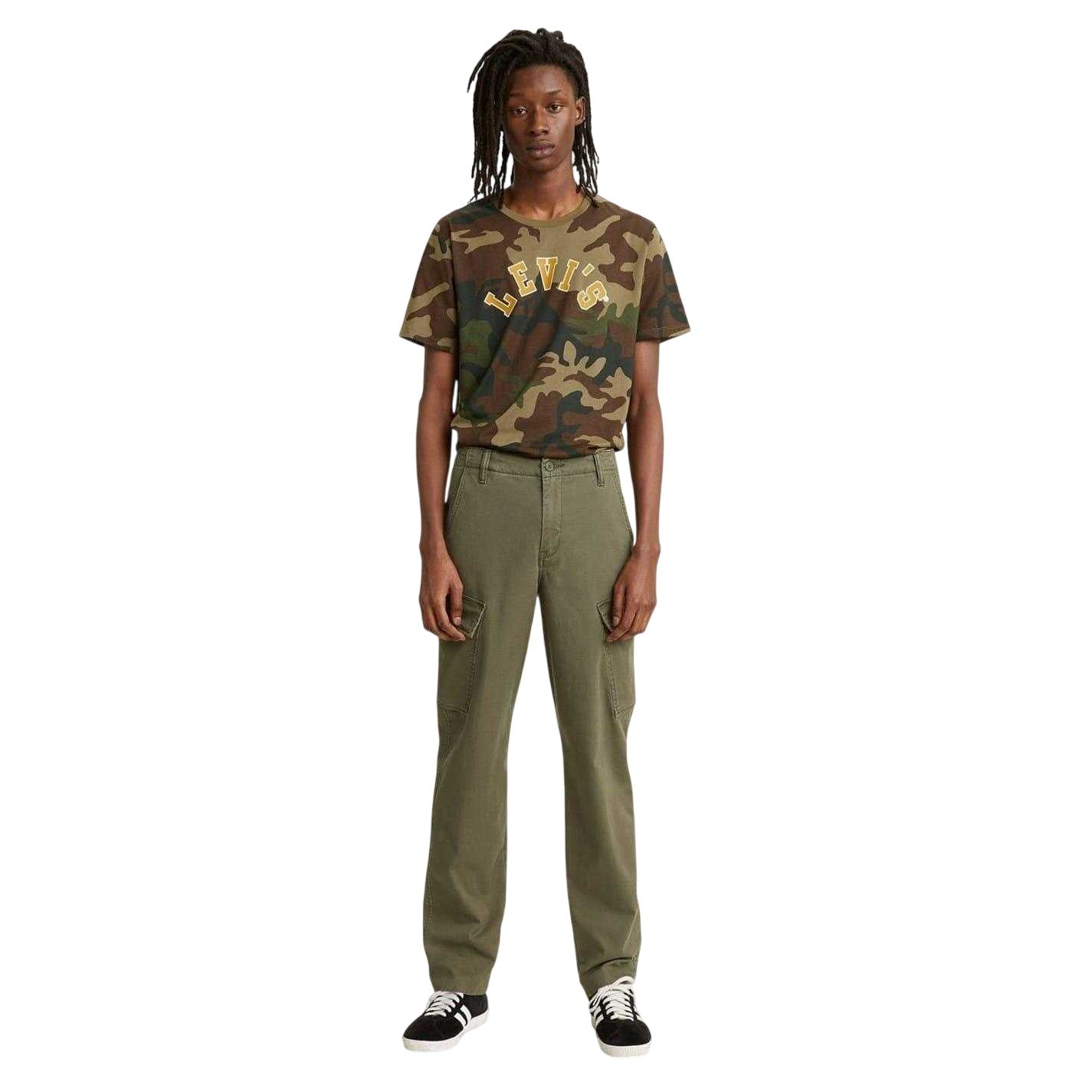 Olive Night - Front - Levis Mens Tapered Cargo Trousers