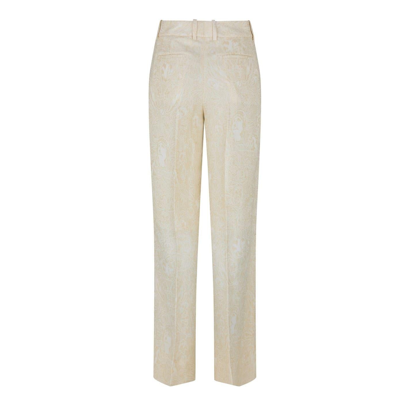 Coconut - Back - Off White Womens-Ladies Fresco Paisley Straight Trousers