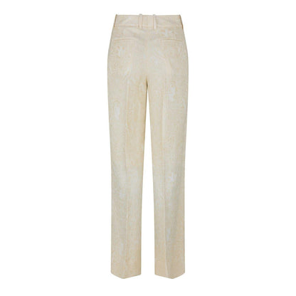 Coconut - Back - Off White Womens-Ladies Fresco Paisley Straight Trousers