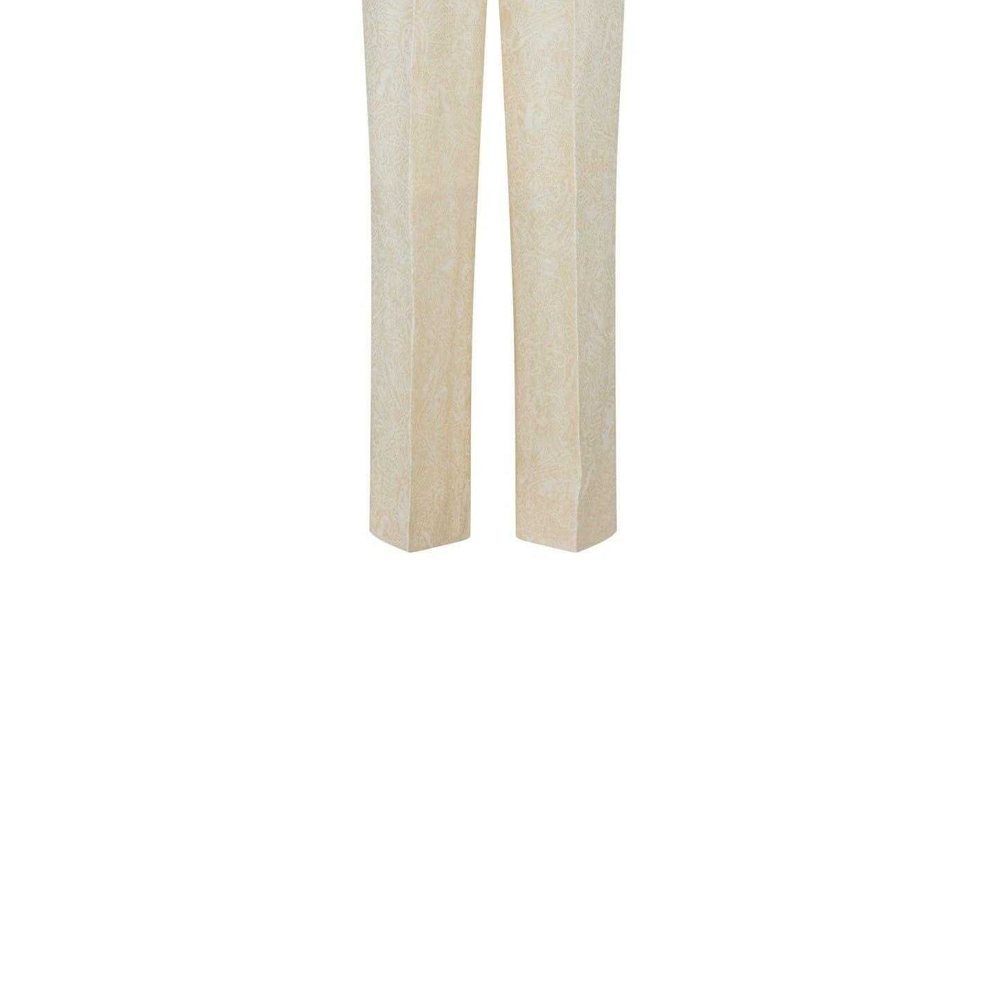 Coconut - Side - Off White Womens-Ladies Fresco Paisley Straight Trousers
