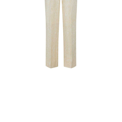 Coconut - Side - Off White Womens-Ladies Fresco Paisley Straight Trousers