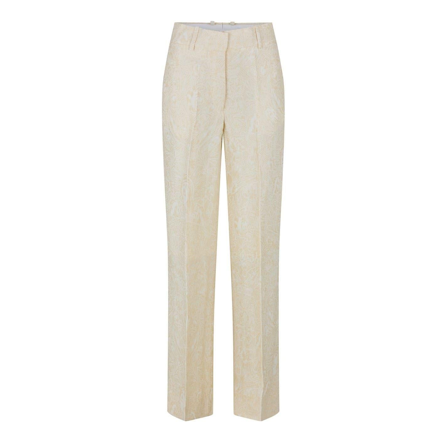 Coconut - Front - Off White Womens-Ladies Fresco Paisley Straight Trousers