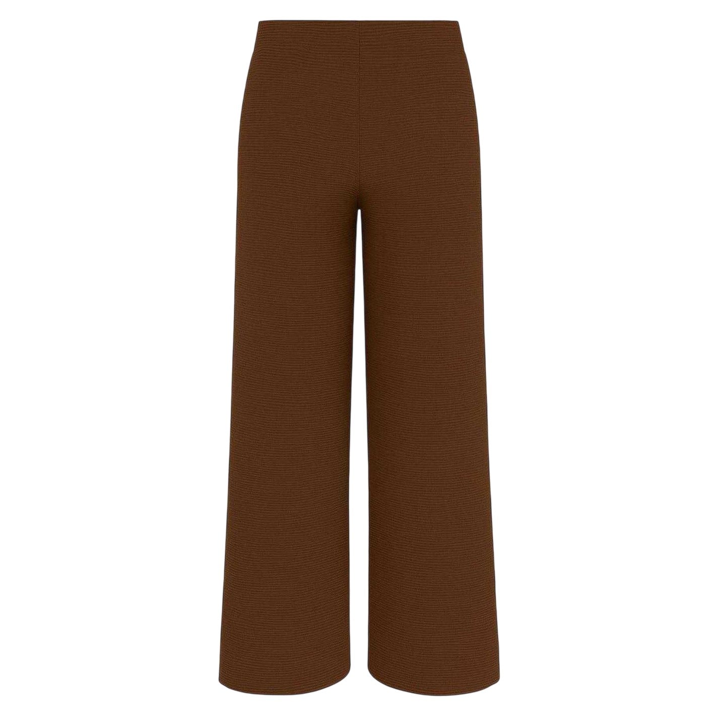 Chocolate - Back - I Saw It First Womens-Ladies Textured Wide Leg Trousers