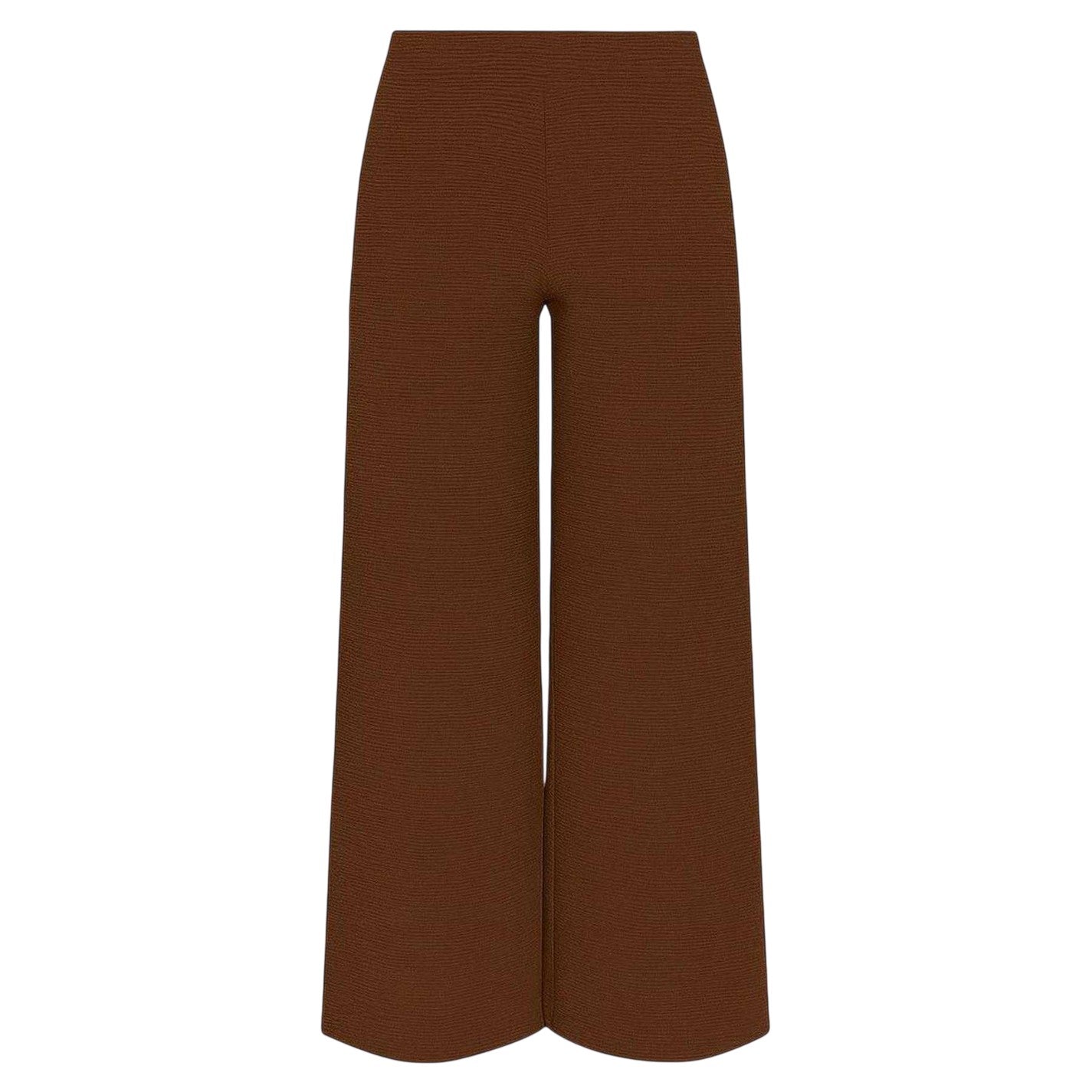 Chocolate - Front - I Saw It First Womens-Ladies Textured Wide Leg Trousers