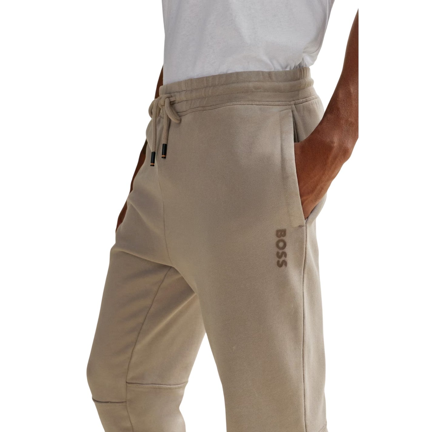 Brown - Side - Boss Mens Logo Joggers