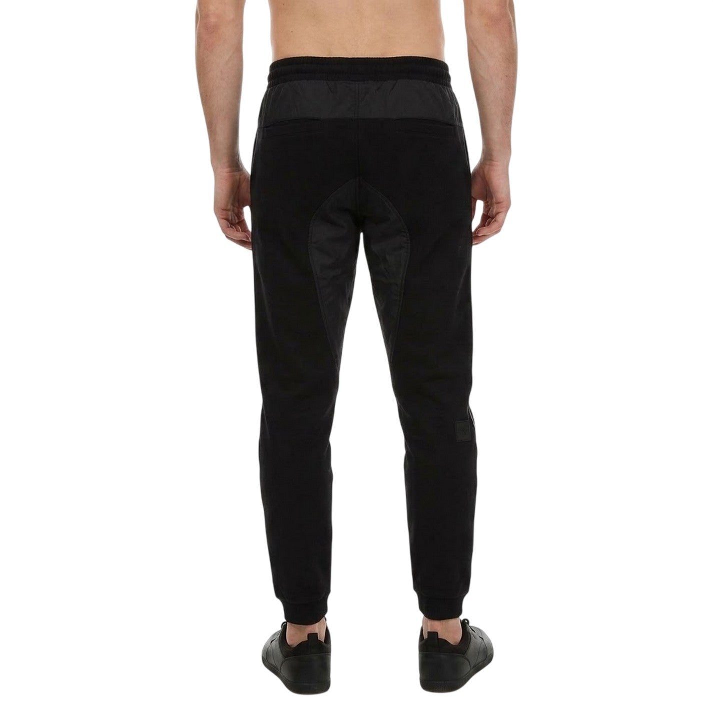 Black - Back - Lacoste Mens Tape Logo Joggers