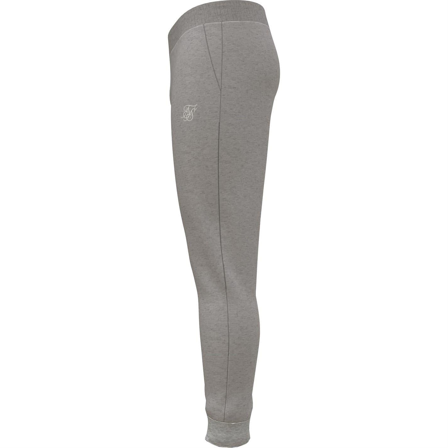Grey Marl - Side - SikSilk Mens Fleece Joggers
