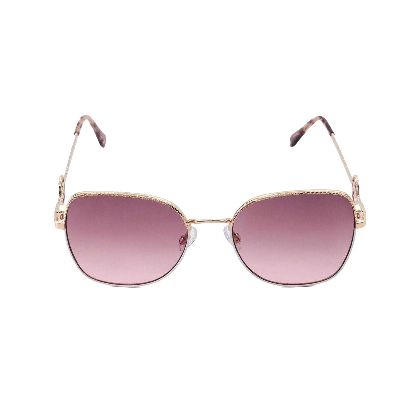 Gold-Light Pink - Front - Dune London Gilded Metal Frame Sunglasses