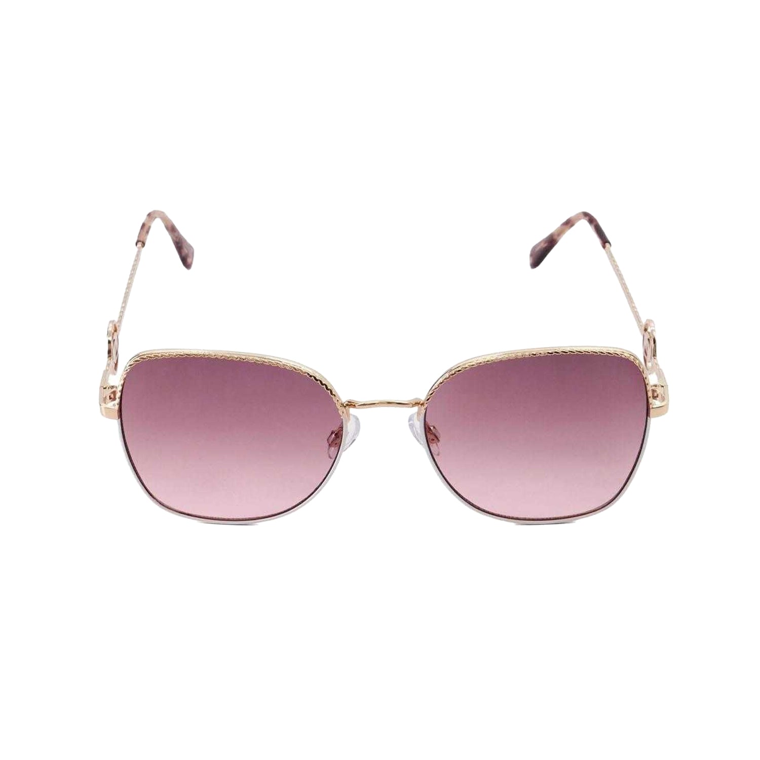 Gold-Light Pink - Front - Dune London Gilded Metal Frame Sunglasses