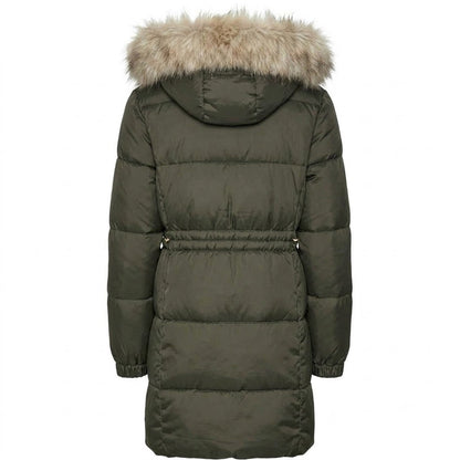 Peat - Back - Vero Moda Womens-Ladies Quilted Faux Fur Puffer Jacket