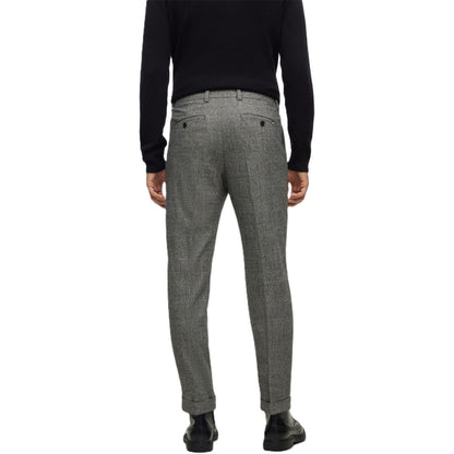 Black - Back - Boss Mens Perin Pleated Trousers