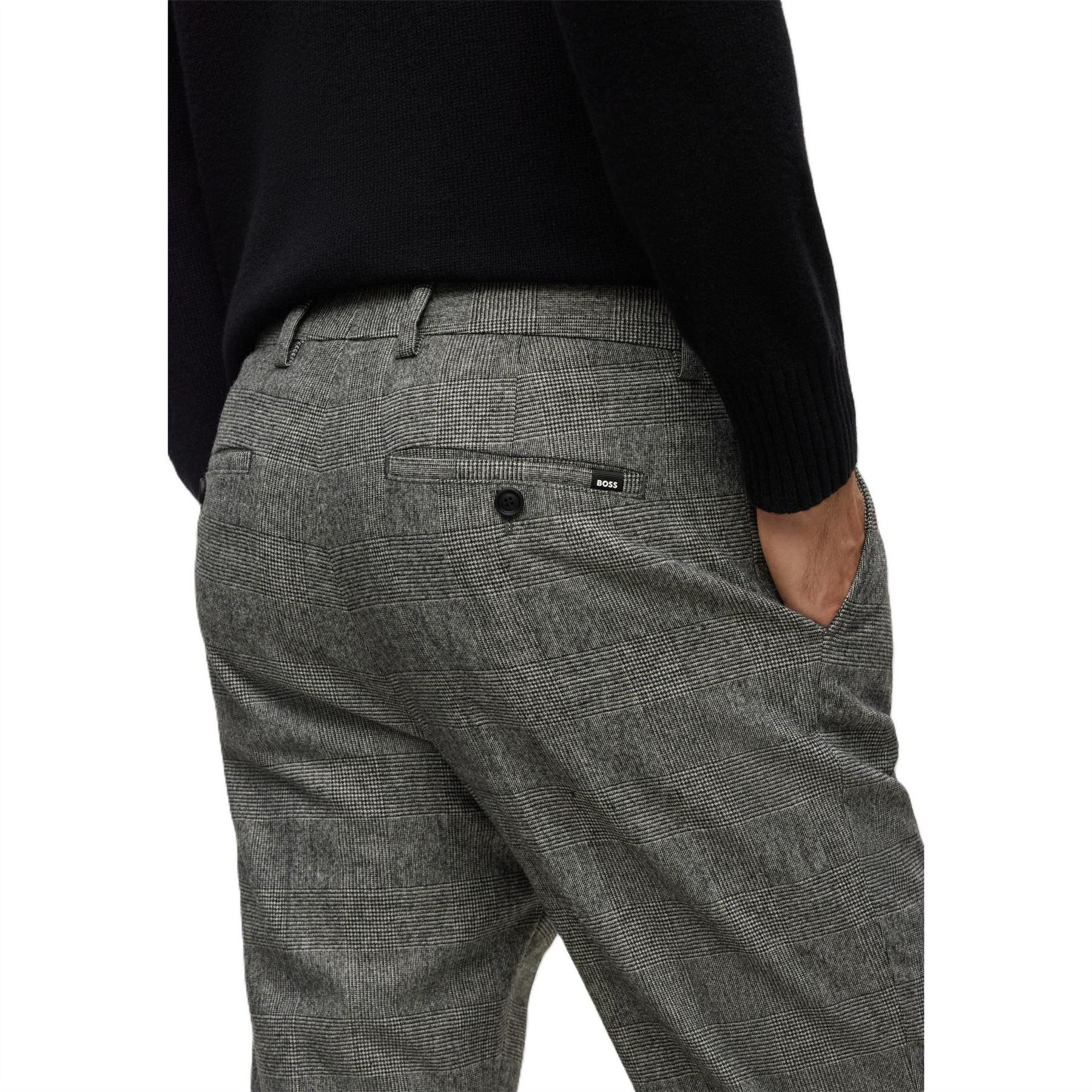 Black - Side - Boss Mens Perin Pleated Trousers